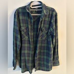 RSQ Flannel Shirt | Green and Navy | Plaid